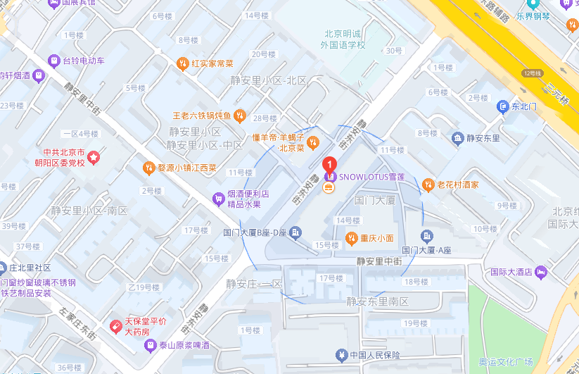 国门大厦B座位置地图 - 北京·朝阳区三元桥